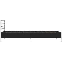 Bedframe bewerkt hout en metaal zwart 90x200 cm - thumbnail