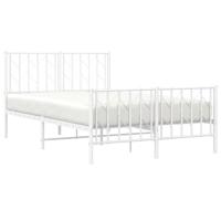 Bedframe met hoofd- en voeteneinde metaal wit 120x190 cm - thumbnail