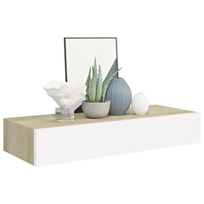 VidaXL Wandladeplanken 2 st eiken en wit 60x23,5x10cm mdf VidaXL Wandladeplanken 2 st eiken en wit 60x23,5x10cm mdf