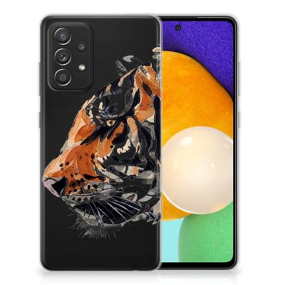 Smartphone hoesje Samsung Galaxy A52 (5G/4G) Watercolor Tiger Smartphone hoesje Samsung Galaxy A52 (5G/4G) Watercolor Tiger