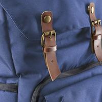 Mantona Luis Retro fotorugzak (met echt lederen applicaties, incl. regenhoes, flexibele indeling en laptopvak, geschikt voor 1x DSLR-camera, 3x lenzen en diverse fotoaccessoires) blauw - thumbnail