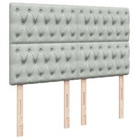Boxspring met matras fluweel lichtgrijs 140x200 cm - thumbnail