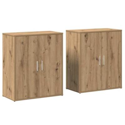 Highboard 2 pcs artisanaal eikenkleurig 60 x 31 x 70 cm