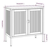 Dressoir 70x35x70 cm glas en staal zwart - thumbnail