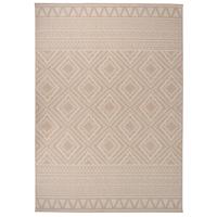 VidaXL Buitenkleed met patroon platgeweven 120x170 cm bruin - thumbnail