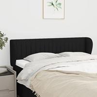 Hoofdbord met randen 147x23x78/88 cm stof zwart - thumbnail