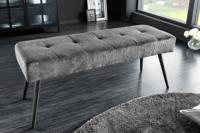 Design bank BOUTIQUE 100cm donkergrijs koord zwart metalen poten - 43316 - thumbnail