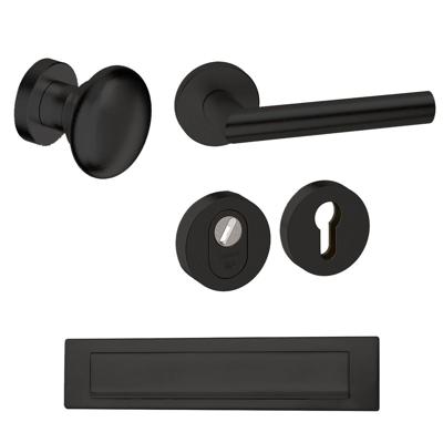 Hardbrass Voordeurset Attival rond SKG3 met kerntrekbeveiliging - zwart Hardbrass Voordeurset Attival rond SKG3 met kerntrekbeveiliging - zwart