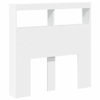 Hoofdbordkast met LED-verlichting 100x17x102 cm wit - thumbnail