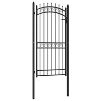 VidaXL Poort met speerpunten 100x200 cm staal zwart - thumbnail