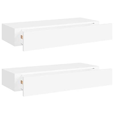 VidaXL Wandschappen 2 st met lade 60x23,5x10 cm mdf wit