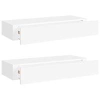 VidaXL Wandschappen 2 st met lade 60x23,5x10 cm mdf wit - thumbnail