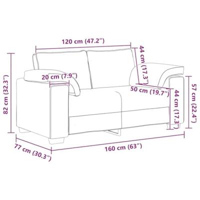 Loveseat bank 120 cm fluweel lichtgrijs