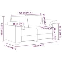 Loveseat bank 120 cm fluweel lichtgrijs - thumbnail