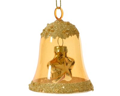 Klok glas l6.2b6.2h7.5 cm licht goud kerst Decoris - Decoris