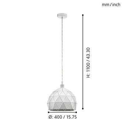 Eglo HanglampRoccaforte 30cm wit - 97854