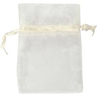 Creativ Company Organza zakjes, afm 7x10 cm, off-white, 10 stuk/ 1 doos - thumbnail