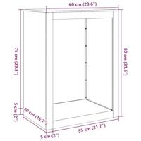 Haardhoutrek 60x40x80 cm staal antracietkleurig - thumbnail