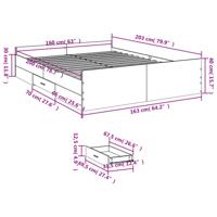 Bedframe met lades bewerkt hout grijs sonoma eiken 160x200 cm - thumbnail