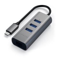 Satechi ST-TC2N1USB31AM ST-TC2N1USB31AM USB-hub 3 poorten USB-A, RJ45 USB 3.0 5 GBit/s Space grijs - thumbnail