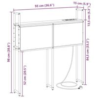 Opberghoofdbord met hoofdeinde met opslag Zwart eiken 90 cm Bewerkt hout - thumbnail
