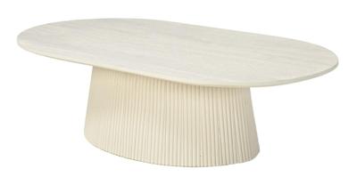 Livingfurn Ovale Salontafel 'Patrice' Mangohout, 120 x 70cm, kleur Ivoor