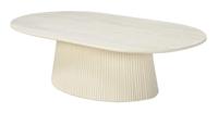 Livingfurn Ovale Salontafel 'Patrice' Mangohout, 120 x 70cm, kleur Ivoor - thumbnail