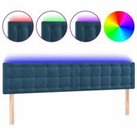 Hoofdbord LED 180x5x78/88 cm fluweel donkerblauw - thumbnail