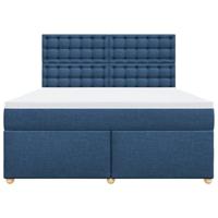 Boxspring met matras stof blauw 180x200 cm - thumbnail