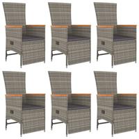 7-delige Tuinset met kussens poly rattan grijs - thumbnail