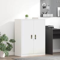 Opbergkast met opslag Wit 80 x 40 x 105 cm Koudgewalst Staal - thumbnail