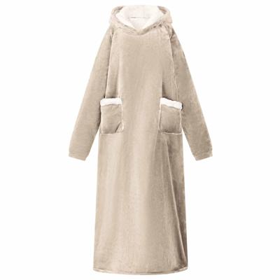 VidaXL Deken hoodie beige l fleece en flanel