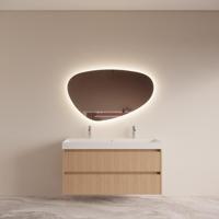 Badmeubelset BWS Riga Met Lako Wastafel Wit 120 cm Licht Eiken Japandi - thumbnail