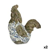 Decoratief tuinfiguur Ibergarden Polyresin Haan 22,5 x 46 x 41,5 cm (2 Stuks) - thumbnail