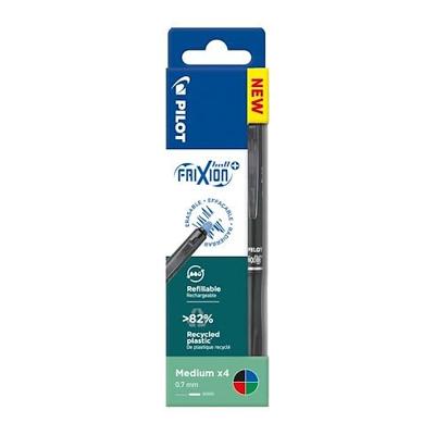Pilot FriXion Ball Plus roller, medium, geassorteerde kleuren, etui van 4 stuks