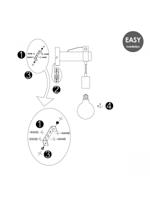 Light depot - wandlamp Denton 1L - hout / roest - Outlet - thumbnail