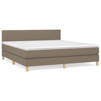 Boxspring met matras stof taupe 180x200 cm - thumbnail