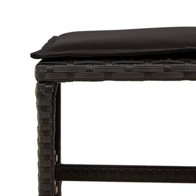 15-delige Tuinset met kussens poly rattan zwart