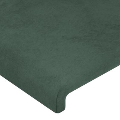 Hoofdbord met randen 163x16x78/88 cm fluweel donkergroen - thumbnail