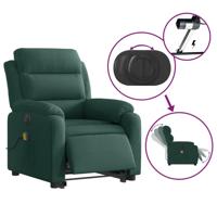 Sta-op-massagestoel elektrisch verstelbaar fluweel donkergroen - thumbnail
