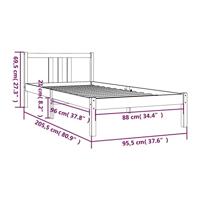 Bedframe massief hout honingbruin 90x200 cm - thumbnail