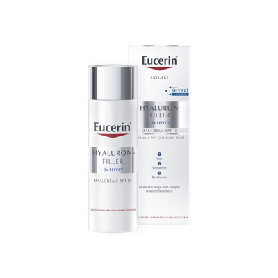 Eucerin Hyaluron-Filler 3x Effect Dagcrème SPF15 Normale Tot Gemengde Huid Anti Age en Rimpels 50ml