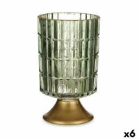 Led-lantaarn Groen Gouden Glas 10,7 x 18 x 10,7 cm (6 Stuks) - thumbnail