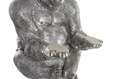 Decoratieve figuren DKD Home Decor Zilverkleurig Koloniaal Gorilla 38 x 55 x 52 cm