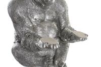 Decoratieve figuren DKD Home Decor Zilverkleurig Koloniaal Gorilla 38 x 55 x 52 cm - thumbnail