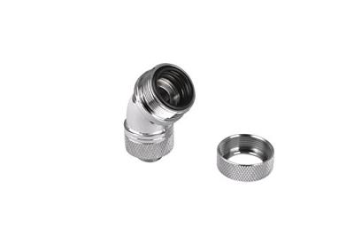 Thermaltake Pacific G1/4 PETG Tube 45-Degree Compression 16mm OD - Chrome Waterkoelinghoekverbinder Thermaltake Pacific G1/4 PETG Tube 45-Degree Compression 16mm OD - Chrome Waterkoelinghoekverbinder