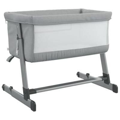 Babybed met matras linnen lichtgrijs