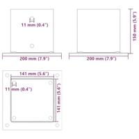 Paonderstellen vierkant 12 st 141x141 mm gepoedercoat staal - thumbnail