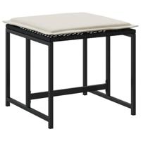 Tuinkrukken met kussens 4 st poly rattan zwart - thumbnail