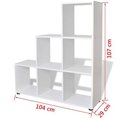 VidaXL Boekenkast/presentatiemeubel trapvormig 107 cm wit VidaXL Boekenkast/presentatiemeubel trapvormig 107 cm wit